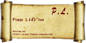 Popp Liána névjegykártya